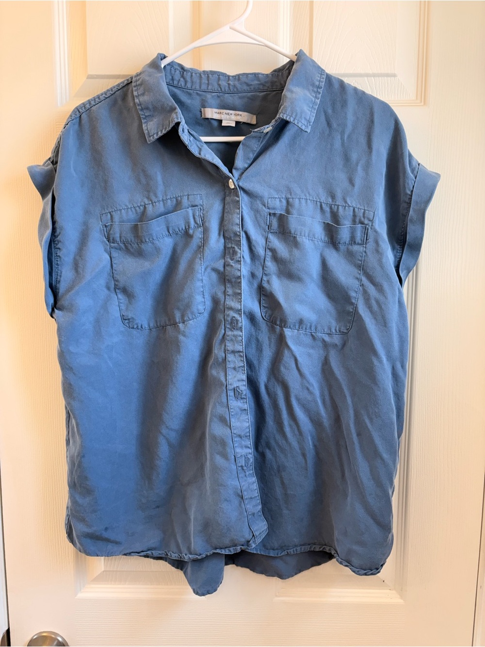 Marc New York Washed Blue Short-Sleeve Button-Down Shirt